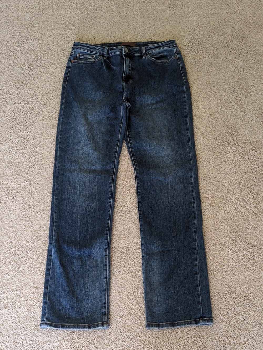 Judy Blue Straight-Leg Jeans in Dark Blue Wash